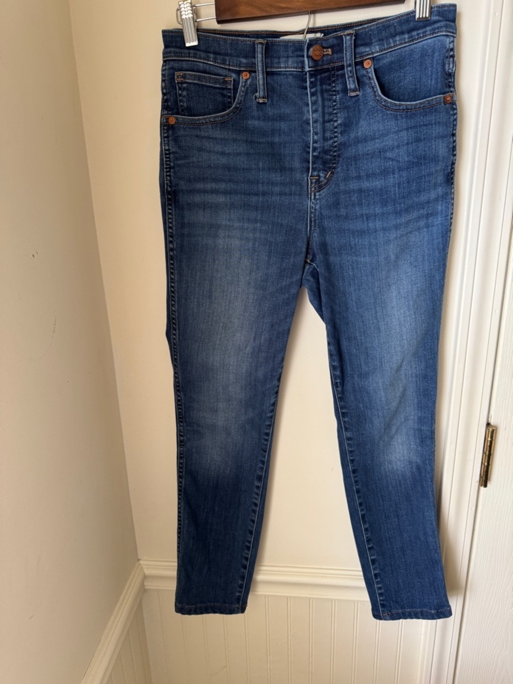 Madewell High Rise Skinny Jeans in Medium Blue Wash Size 28